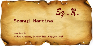 Szanyi Martina névjegykártya